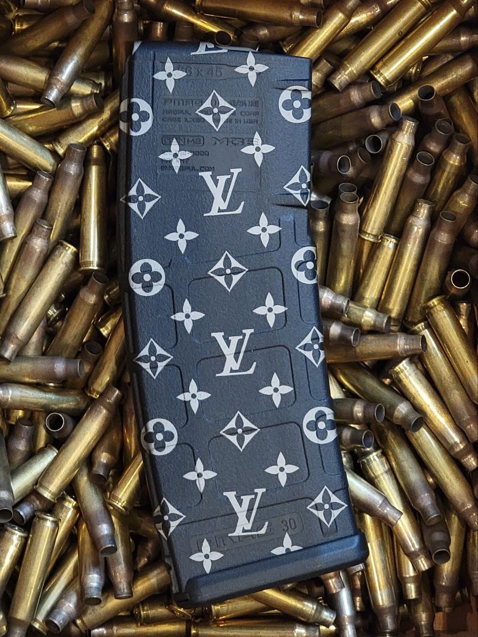 Magpul PMAG 30 AR-15 Gen 3 magazine with custom Louis Vuitton laser engraving in Watertown, MN