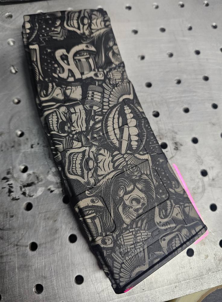 Magpul PMAG 30 AR-15 Gen 3 magazine with custom Kiss of Death laser engraving in Watertown, MN
