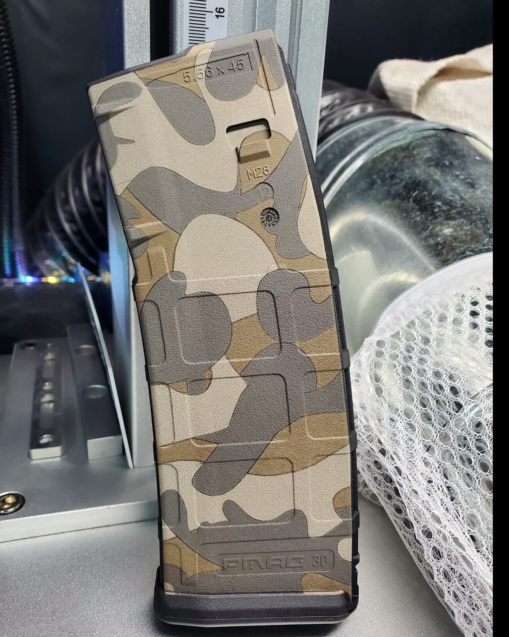 Magpul PMAG 30 AR-15 Gen 3 magazine with custom camo laser engraving in Watertown, MN