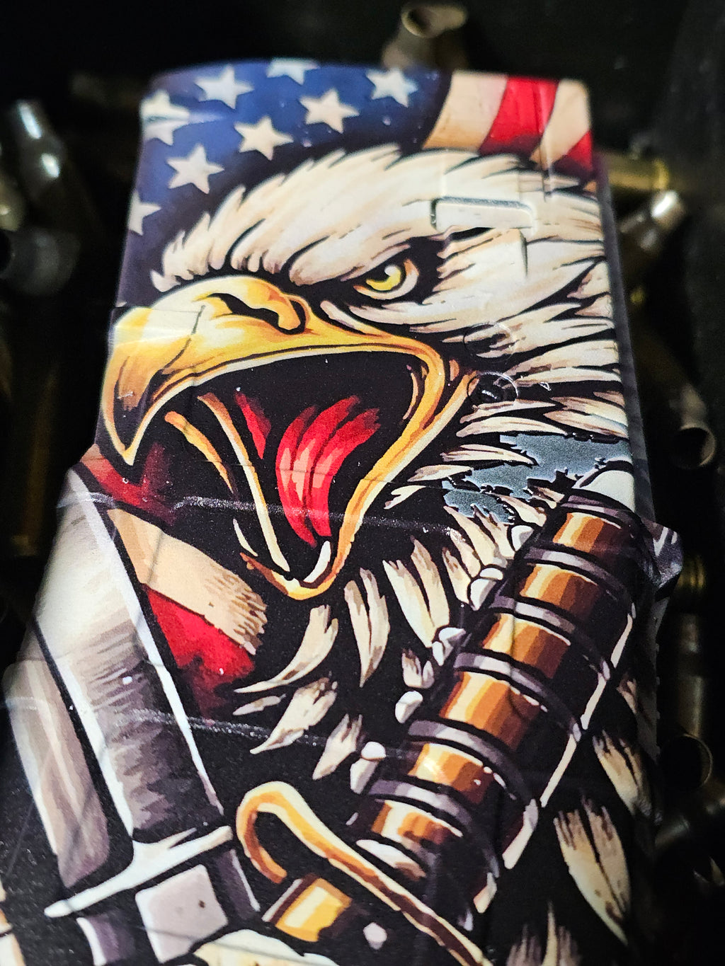 Magpul PMAG 30 AR-15 Gen 3 magazine with custom UV printed american eagle flag laser engraving in Watertown, MN