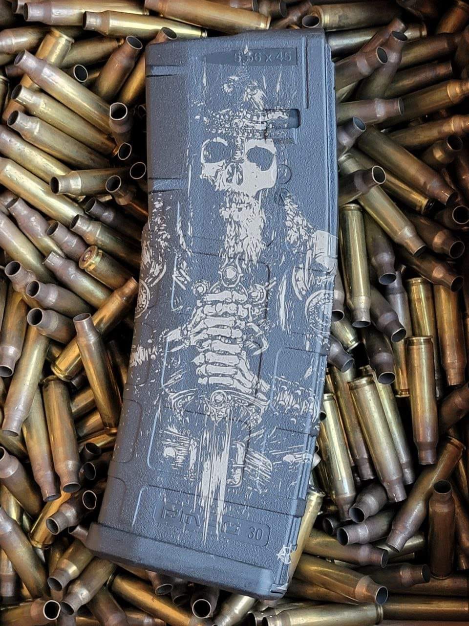 Magpul PMAG 30 AR-15 Gen 3 magazine with custom viking skeleton laser engraving in Watertown, MN